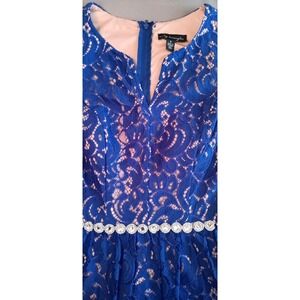 Womens Mini Dress Lace Bodycon Tank Size 5 Vamp Bella Swan Blue Coquette
